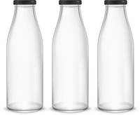 Artista Glass Bottle (500x3) for Water / Milk 500 ml Bottle  (Pack of 3, Clear)
