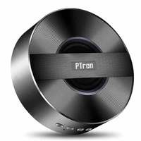 PTron Musicbot Bluetooth Speaker, Mini & Lightweight, Clear & Natural Sound Wireless Speaker with Built-in Mic, Micro SD Card Slot & Aux Port - (Black)