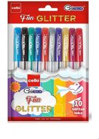  Cello Geltech Fun Glitter Gel Pen - Pack of 10 (Multicolor) 