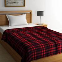 Portico New York Checkered Single Coral Blanket @149