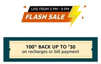 Amazon Flash Sale- Get 100% cashback upto Rs.30 on your recharge/bill payment (may be user specific)