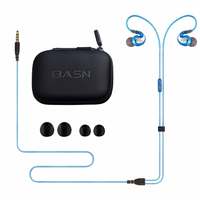 BASN G1 Sports Headphones in-Ear Earphones with Microphone and Remote Control Noise Cancelling Earbuds for iPhone Apple Samsung Android Mi Huawei Oppo VIVO MP3 Player (Blue)