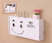 Wora WiFi Happy Smiley Wireless Router Storage Box Multimedia Wire Organizer Particle Board Wall Shelf(Number of Shelves - 2, White) Rs. 529 - Flipkart