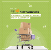 Flat 5% cashback + 10X reward points on Amazon gift voucher on hdfc smartbuy