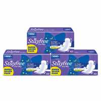 Stayfree All Night XL Dry Max Cover Sanitary Napkins - 42 Pads (B2G1) (Count 126) 