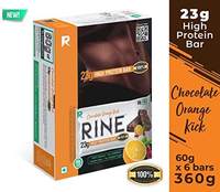 RINE Bars High Protein Sugar Free Bars for Workout & Snacks (23 gm Protein), Chocolate Orange Kick (Pack Of 6)

