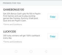 Do a recharge or bill payment on paytm get 20% upto 100 paytm game bonus which is 100% usable