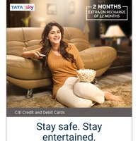 Get additional 2 months on recharge of 12 months Tata Sky account on Tata Sky website and app with Citi Cards