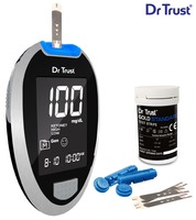 Dr Trust - Fully Automatic Blood Sugar Testing Glucometer Machine With 10 Strips And Digital Thermometer(black)