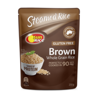 SunRice Brown Microwave Rice 250g (pack of 3)