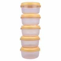 Laplast Plastic Storage Container, 600ml, Set of 5, Yellow

