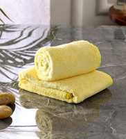 Bathe & Soak Pack of 2 Microfiber Hand Towel, 40x40 cms, 250GSM (Yellow)

