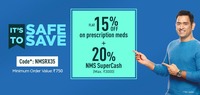 Get 15% off + 20% NMS supercash on medicine order @ Netmeds