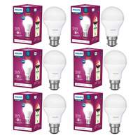 Philips Base B22 9-Watt LED Bulb (Pack of 6, White) 