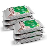 Senseller Refreshing Facial Wet Wipes, Enriched with Mint Extract- 30 Wipes (Pack of 6)