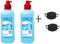 Pickadda Anti Pollution Mask 2 pcs (Washable) Face mask & 60 ml Hand Sanitizer 2 Bottle free (Pack of 2)