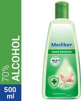 Mediker ,70 % Alcohol Based Sanitizer,Instantly Kills 99.9% Germs Without Water,Use Anytime, Anywhere Hand Sanitizer Bottle  (500 ml)