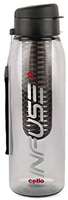 Cello Infuse Plastic Water Bottle, 800 ml, Black