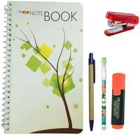 Bluto White Diary;Pen;Pencil;Highlighter & Stapler Combo 40% OFF
