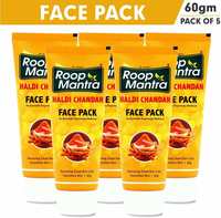 Roop Mantra Haldi Chandan Face Pack for Glowing Skin 60gm, Pack of 5  (300 g)