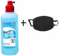 Pickadda Anti Pollution Mask 1 pc & 60 ml Hand Sanitizer 1 Bottle free, 70% alcohol (Pack of 1)