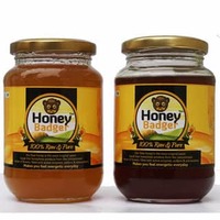 Pack of 2 HONEY BADGER Raw Honey - 500 GM+500 GM 