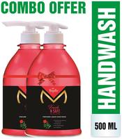 Mistpoffer Fresh N Safe Antibacterial Perfumed Liquid Handwash with Tea Tree & Rose (500 ml Each)