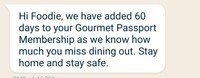 Free 2 or 3 months Extention of Gourmet Passport
