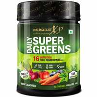[PRICE DROP] MuscleXP Sugar-free Daily Super Greens with 16 Nutrition Rich SuperFood (Unflavoured, 400 g, 14 oz, 50 Servings)