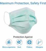 Woschmann-Disposable 3 PLY Non Woven Surgical Face Mask (Pack of 10)