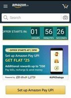 (LIVE) (user specific) Amazon flash sale on upi - Set up UPI payment & Get Rs 25