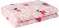 LuvLap Polar Fleece Baby Blanket, 70cm x 100cm, Pink Bow