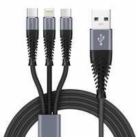 Joyhouse 3 in 1 Multi Charging Cable 5A Type-C, Micro and iPhone Devices (Black)