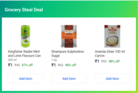 Grocery Steal Deals - 3 Items For Rs.3 ( Desi Ghee 100ml + Sugar 1kg + Raddler 300ml )
