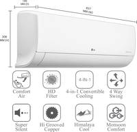 LG 1.5 Ton 3 Star Split Dual Inverter AC - White  (LS-Q18JNXA, Copper Condenser, 2020 Model)
