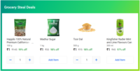 Grocery Steal Deals -  8 Items For Rs.8 ( Sugar + Almonds + Ghee + Kabuli Chana + Toor Dal etc. )