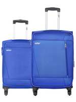 Safari Savage Combo Set of 2 Blue Small & Medium Check-in 4 Wheel Soft Suitcase