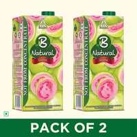 B Natural Guava Juice 1L, (Pack of 2)

