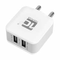 TEN PLUS TP-12 Fast USB Charger with Dual USB Port for iOS and Android, Wall Charger (Color: White) @249

