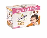 Santoor Baby Soap with Milk Cream, Saffron and Almond Oil, 125g (Buy 3 get 1 Free) @ ₹160