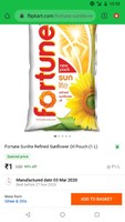(Flipkart super Mart)fortune sunlite refined sunflower oil 1 ltr