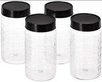 Amazon Brand - Solimo Spice Jar, 200 ml, Set of 4, Black