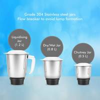 Orient Electric Kitchen Magic MGKM50G3 500-Watt Mixer Grinder with 3 Jars (White/Grey)