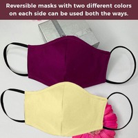 Pure Cotton Reversible & Reusable Face Protection Mask {Pack of 5 Multi-Color}