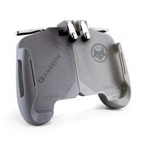 Amkette Evo PUBG Mobile Game Grip with Dual Triggers and sensitive Silicon Buttons for all Smartphones (Grey)