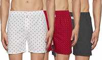Longies Men's Printed Cotton Boxers (Combo Pack of 3)