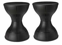Nilkamal damroo Plastic Stool (STL12) Set of 2 (Black)