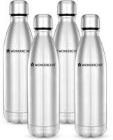 Wonderchef Hydro-Bot single wall 1000 ml Bottle  (Pack of 4, Silver)