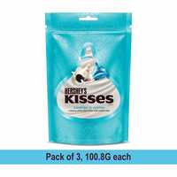 Kisses Hershey's Kisses Cookies and Creme Chocolate Pouch 100.8 gm (Pack of 3) Pouch, 3 X 100 g 

