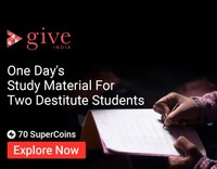 Donate one day's study material for 2 destitute students @ 70 Coins
